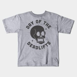 Day of the Deadlifts Funny Halloween Skull Workout Gym Kids T-Shirt